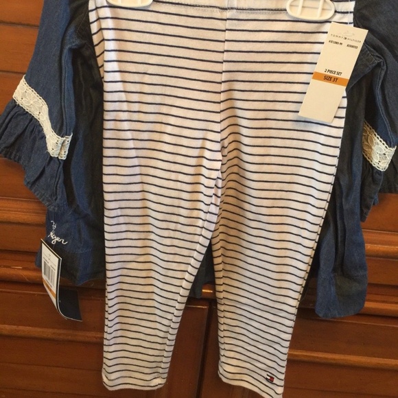 Tommy Hilfiger Girls 2 Piece Set Denim Tunic & Leg - Picture 4 of 5